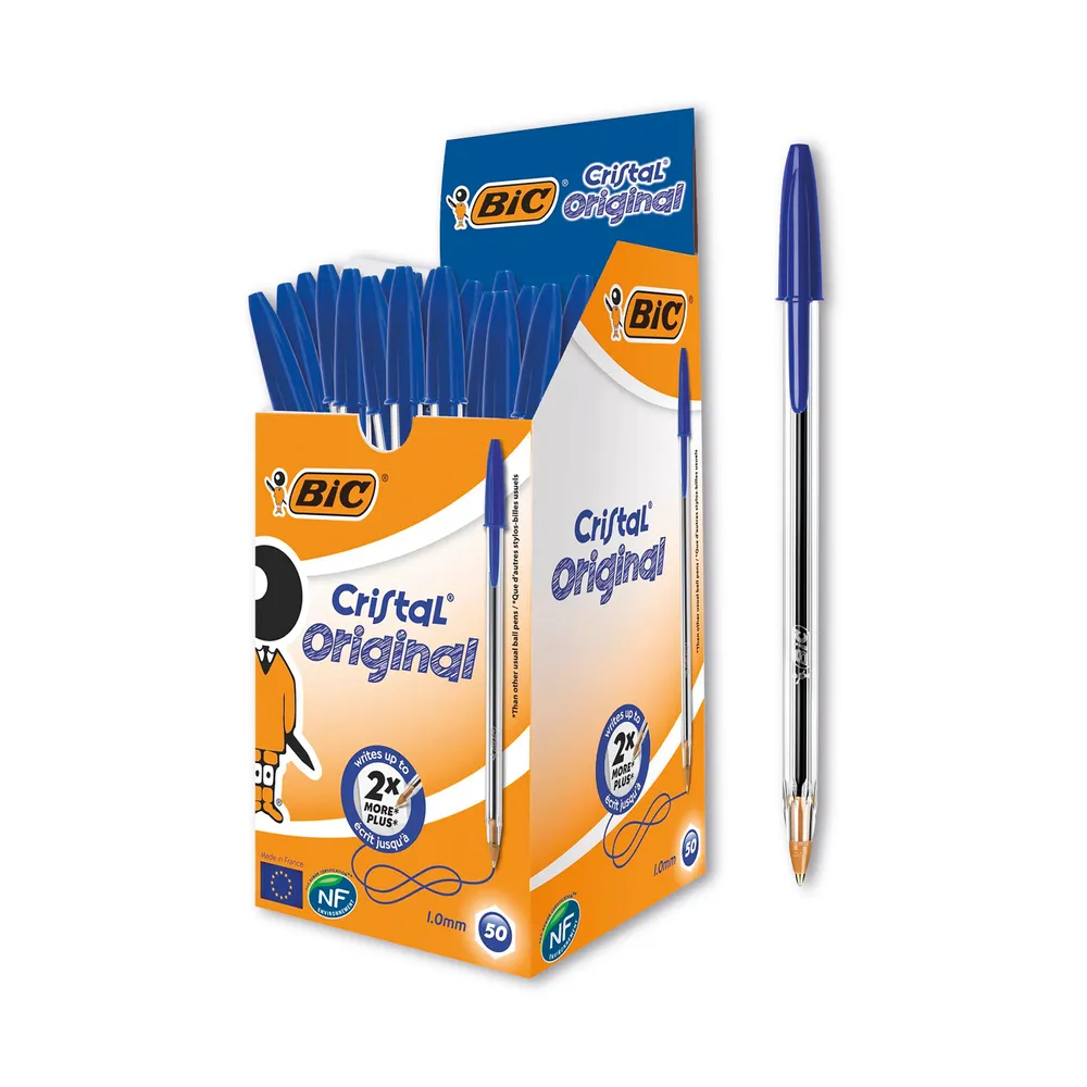 BC10001 - Bic Cristal Ballpoint Pen Medium Blue (Pack of 50)