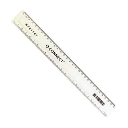 KF01107Q - Q-Connect Acrylic Shatter Resistant Ruler 30cm Clear (Pack of 10)