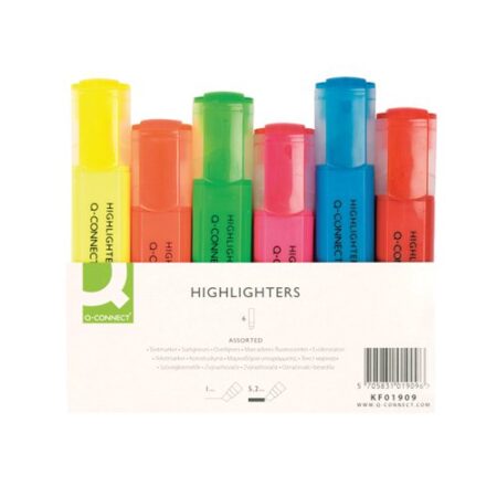 KF01909 - Q-Connect Assorted Highlighter Pens (Pack of 6)