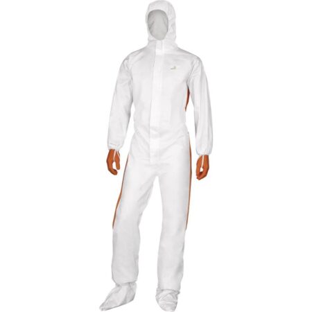 DT125 Disposable Overalls With Hood. Laminated Front SMS Back Cool Suits