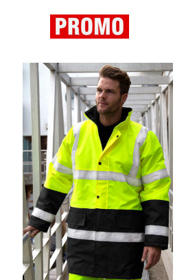 Promo Padded Parka Two Tone Yellow/Navy Fluorescent Motorway 2-Tone Safety Coat