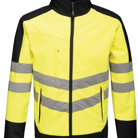 TRA625 Regatta pro softshell move with ease- 3 layer membrane keeps rain at bay. Yellow/Navy - Image 2