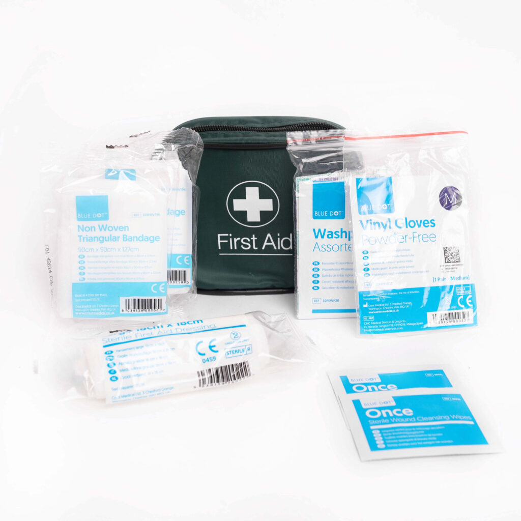 TRAVEL FIRST AID KIT ONE PERSON - GREEN BAG