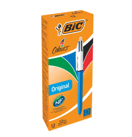 Bic 4 Colours Retractable Ballpoint Pen (Pack of 12)