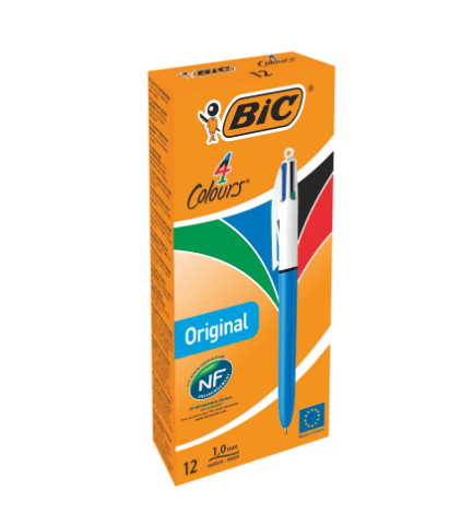 Bic 4 Colours Retractable Ballpoint Pen (Pack of 12)