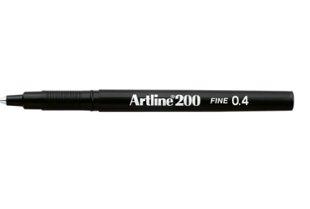 Artline 200 Fineliner Pen Fine Black (Pack of 12)