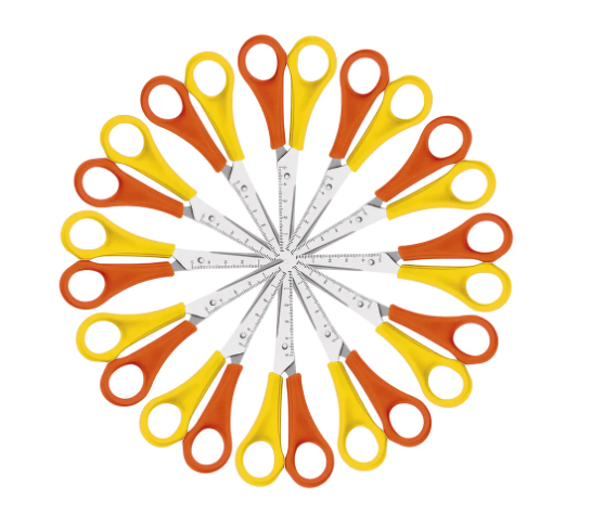 Westcott Left Handed Scissors 130mm Yellow/Orange (Pack of 12)