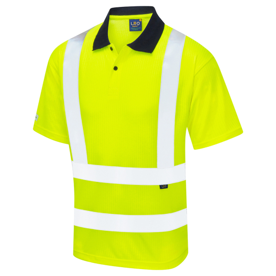 Leo Croyde ISO 20471 Class 2 Comfort EcoViz®PB Polo Shirt Yellow