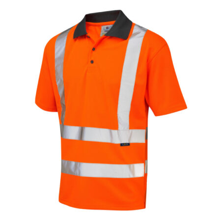 Leo Rockham ISO 20471 Class 2 Coolviz EcoViz®RP Polo Shirt Orange