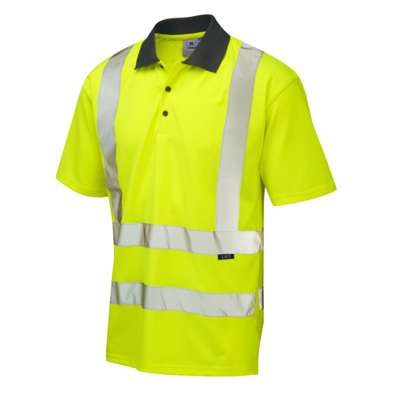 Leo Rockham ISO 20471 Class 2 Coolviz EcoViz®RP Polo Shirt Yellow