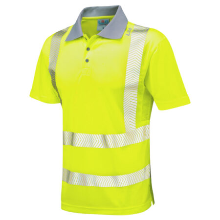 Leo Woolacombe ISO 20471 Class 2 Coolviz Plus Polo Shirt Yellow