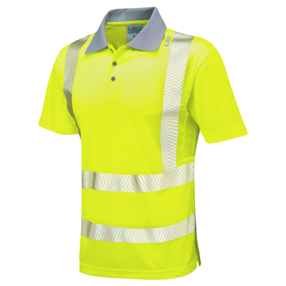 Leo Woolacombe ISO 20471 Class 2 Coolviz Plus Polo Shirt Yellow