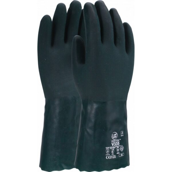 V335 Premium Green Double-Dipped PVC Chemical Resistant Gauntlet – 14" (35cm)