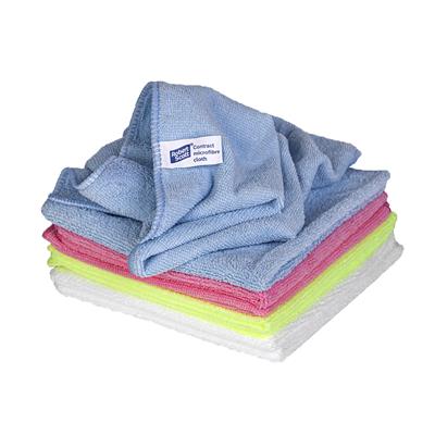 Contract Microfibre Cloth x10 Available in Blue, Pink, Green, Yellow, White, Grey.