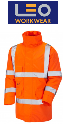 A01-O-LEO Leo EcoViz Tawstock Class 3 Baffle Lined Anorak Orange
