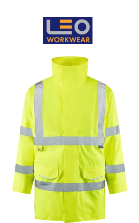 A01-Y-LEO Leo EcoViz Tawstock  Baffle Lined Class 3 Anorak Yellow