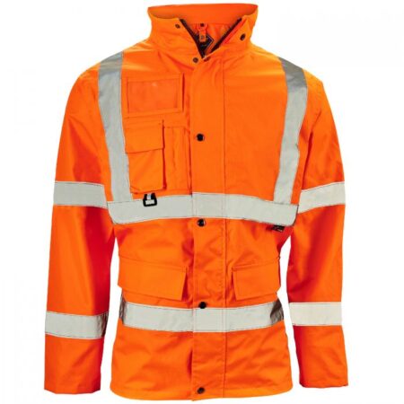 35B81 Hi Vis Vapour Shield 4.4 Orange Breathable Shell Jacket Interactive-add a bodywarmer for added warmth