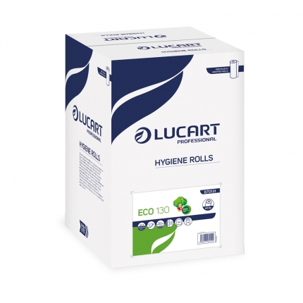 870131 - 10"  White HYGIENE ROLLS - Eco130 - 50 Meters in cases of 18, Value 50M length. NOT Embossed