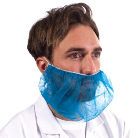 15210 BLUE or White Non Woven Beard Snood Pleated (1000) Bulk Rate When buying 10 cases