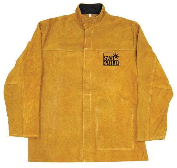 SWP Gold Leather Welding Jacket | Kevlar® Stitched & Flame Retardant Back