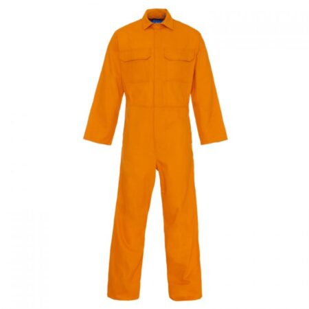 Weld-Tex® FR Basic ORANGE 320g flame retardant 100% cotton drill Coverall  A1+A2 B1 C1 F1 - Image 3