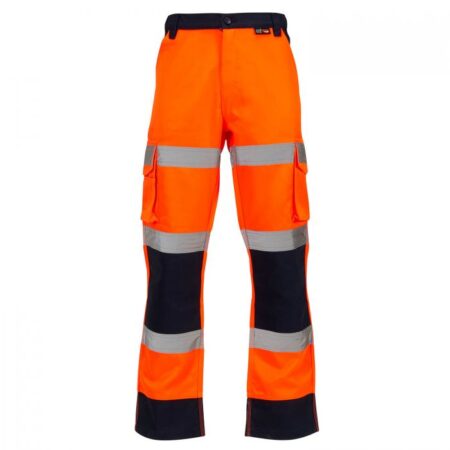 SHV40R891 Hi-Vis 2 Tone Combat Trousers Orange/Navy
