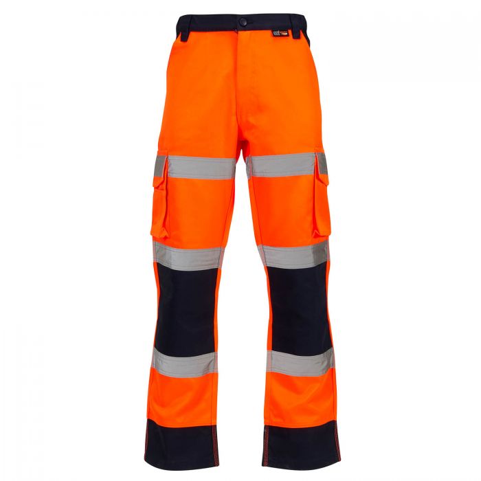 SHV40R891 Hi-Vis 2 Tone Combat Trousers Orange/Navy