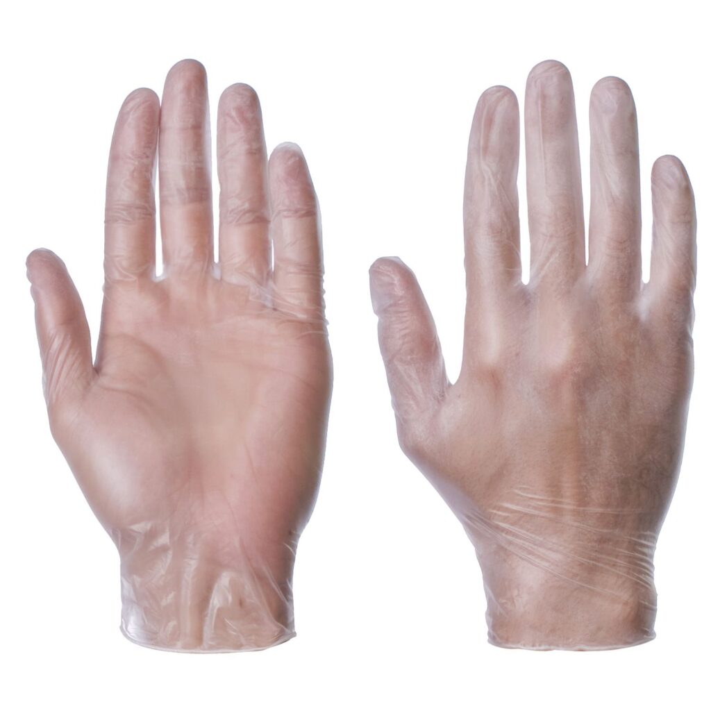 12011-Case Powder free Clear Vinyl Gloves Box of 100