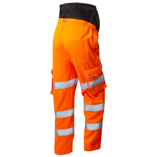 CM01-O-LEO ISO 20471 Class 2 Poly/Cotton Women's Maternity Cargo Trouser Orange