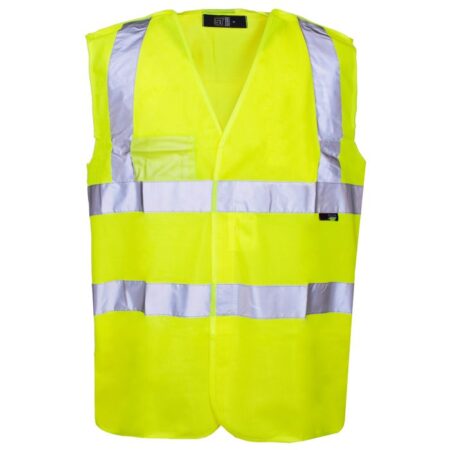 34831 Hi Vis Yellow Pull Apart Vest With ID pocket - Image 2