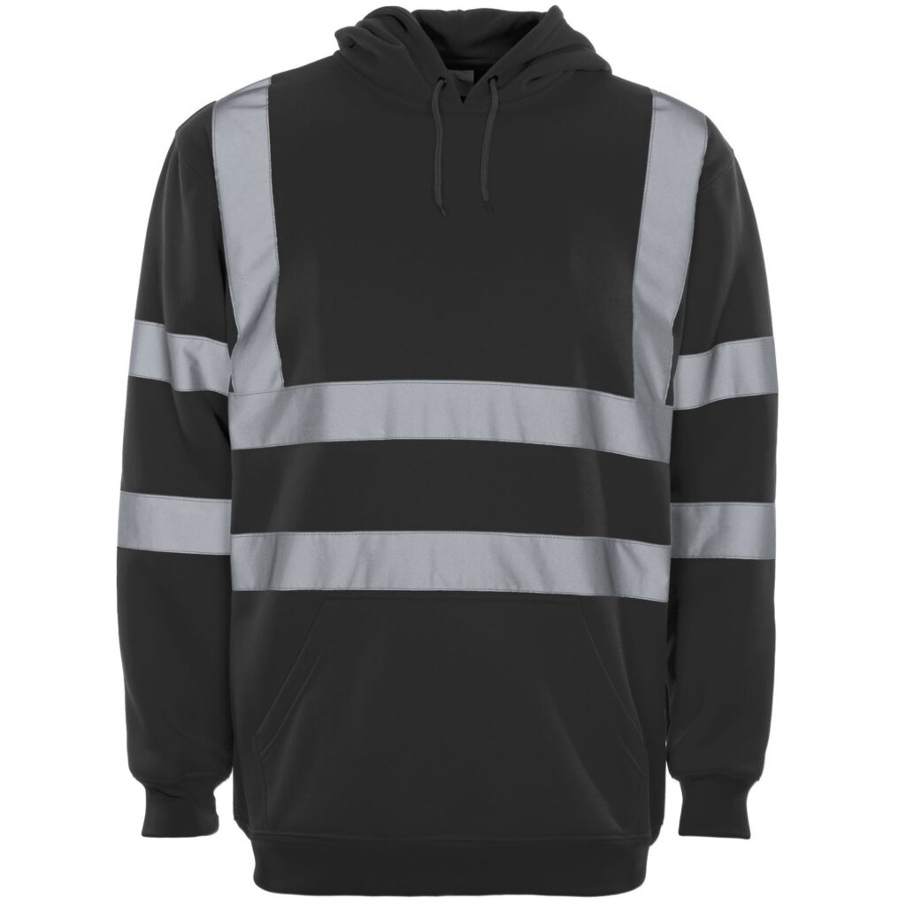 36471 Hi Vis Black Hooded Sweatshirt