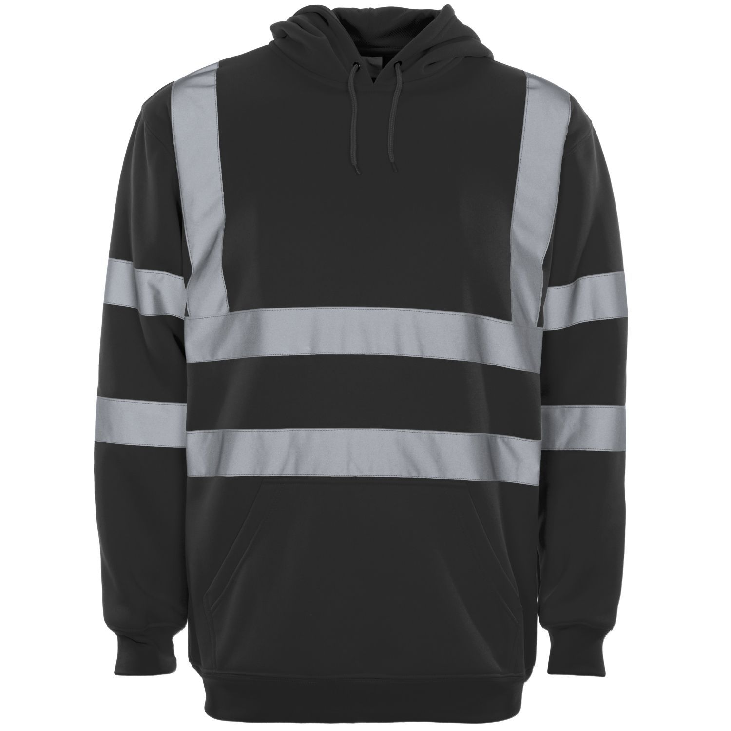 36471 Hi Vis Black Hooded Sweatshirt