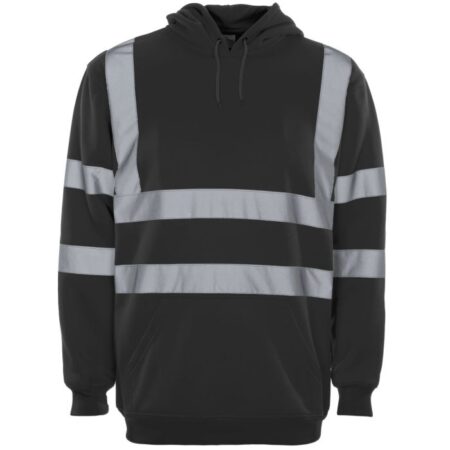 36471 Hi Vis Black Hooded Sweatshirt - Image 2