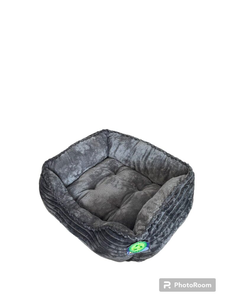 Ribbed grey pet bed- Large (71cmX58cmX23cm)