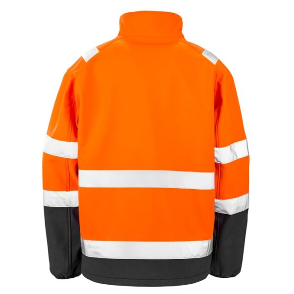 R450X Result 3 layer Safety Softshell  Orange water-repellent finish, breathable, and windproof