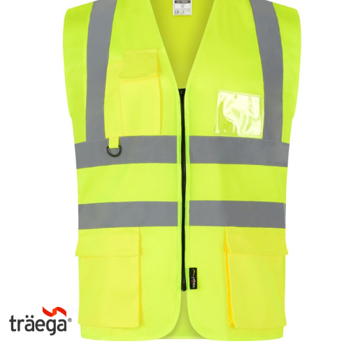 TWC04 - Traega Enhanced Visibility EXECUTIVE WAISTCOAT with Reflexr Hi Vis Tape EN20471- Orange