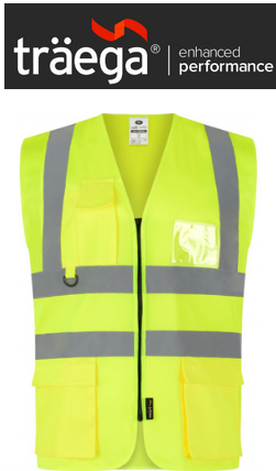 TWC04 - Traega Enhanced Visibility EXECUTIVE WAISTCOAT with Reflexr Hi Vis Tape EN20471- Yellow