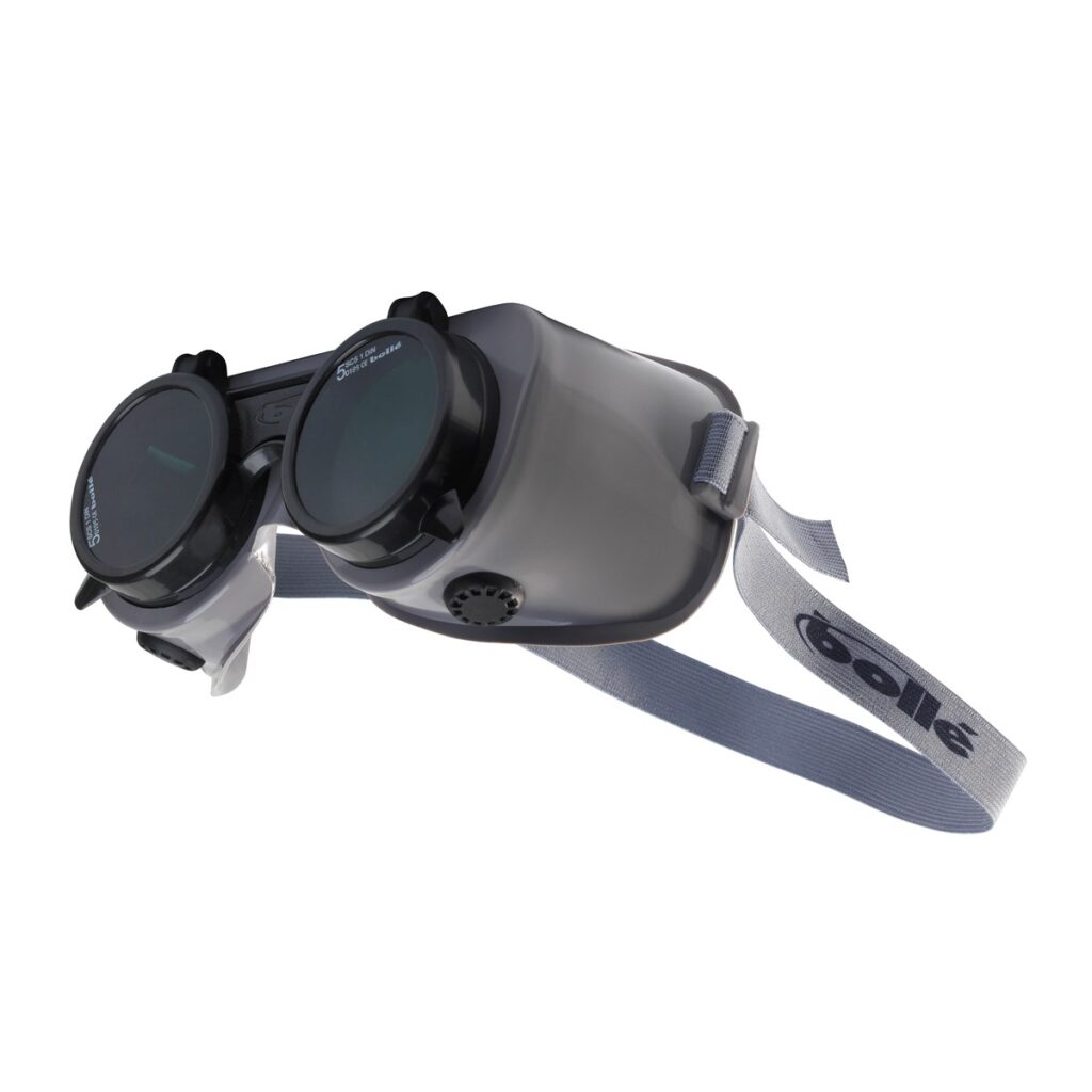BOLLE COVRP5 Flip-up lenses with mineral welding filter shade 5 lens - Grey PVC frame - Diameter 50mm