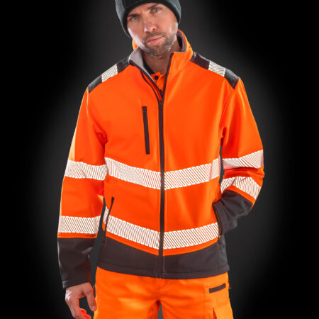 R476X Result Ripstop Safety Softshell 3-layer,  durable water-repellent finish. Breathable. Windproof