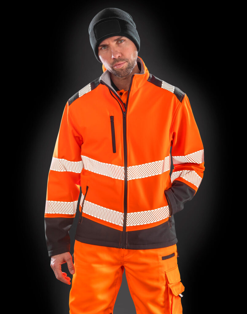 R476X Result Ripstop Safety Softshell 3-layer,  durable water-repellent finish. Breathable. Windproof
