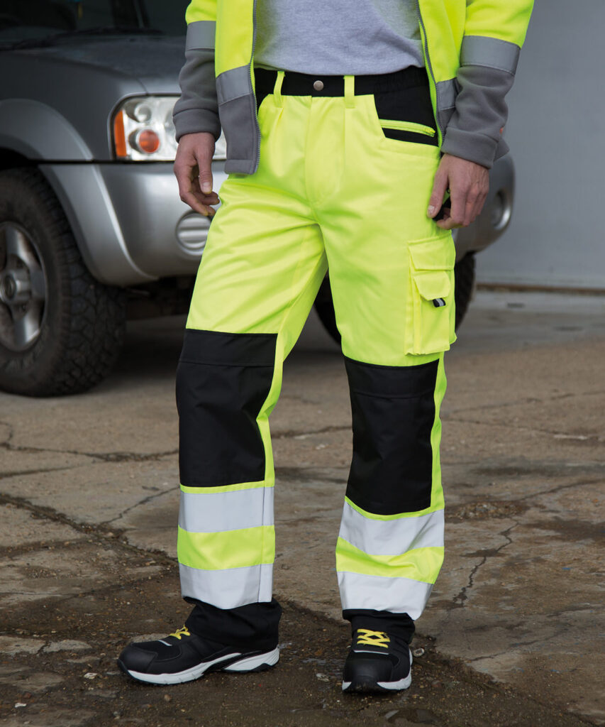 R327X - Safety Cargo Trousers Hi Vis Yellow
