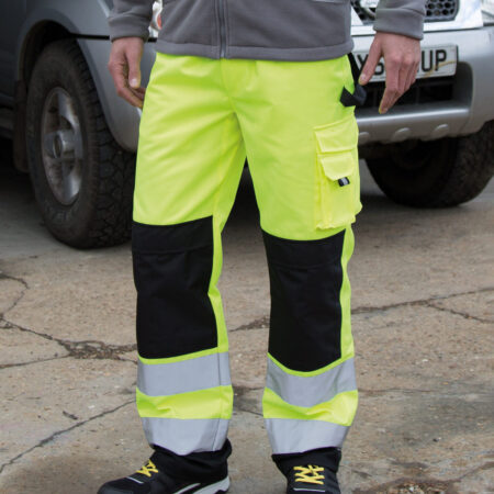 R327X - Safety Cargo Trousers Hi Vis Yellow - Image 2