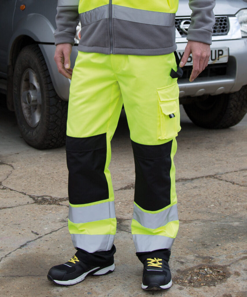 R327X - Safety Cargo Trousers Hi Vis Yellow