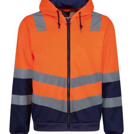 TRF625- Regatta Pro Hi Vis Full Zip Hoodie  Angled hi-vis chevrons show which way you’re facing in low light. - Image 2