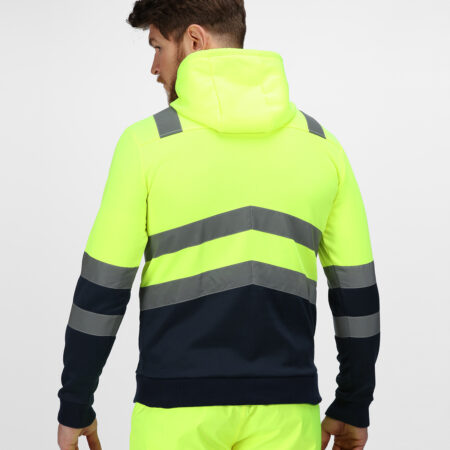 TRF663 Regatta Pro Hi Vis Overhead Hoody Yellow Angled Hi Vis Chevrons show which way you are facing - Image 3