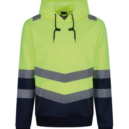 TRF663 Regatta Pro Hi Vis Overhead Hoody Yellow Angled Hi Vis Chevrons show which way you are facing - Image 2