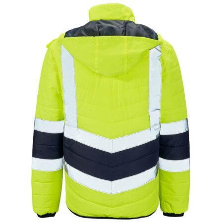 05141 Supertouch Hi Vis Yellow 2 Tone Stylish Puffer Jacket keeps you safe and warm - Image 2