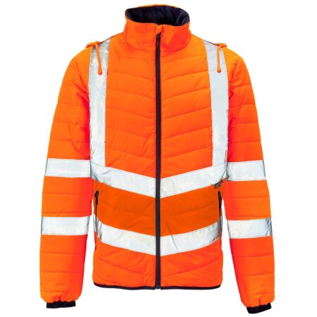 05281 Hi Vis Orange Puffer Jacket Stylish, safe and warm RIS-3279-TOM