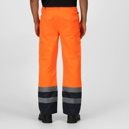 TRJ524R Regatta Pro hi-vis cargo trousers,  packed with pockets, hard-wearing Orange - Image 6