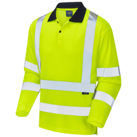 Swimbridge ISO 20471 Class 3 Comfort EcoViz®PB Sleeved Polo Shirt Yellow